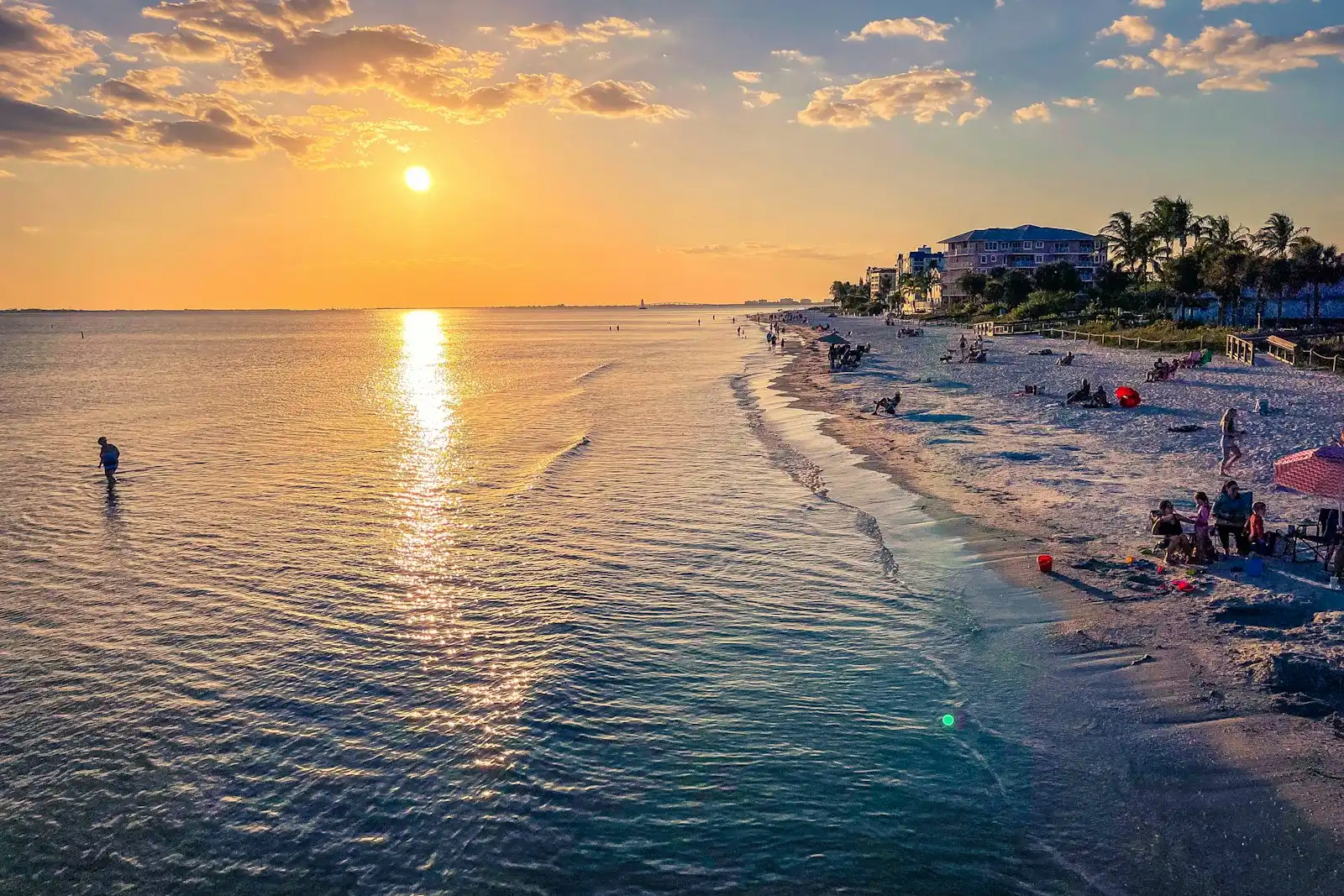 A Southwest Florida beach at sunset